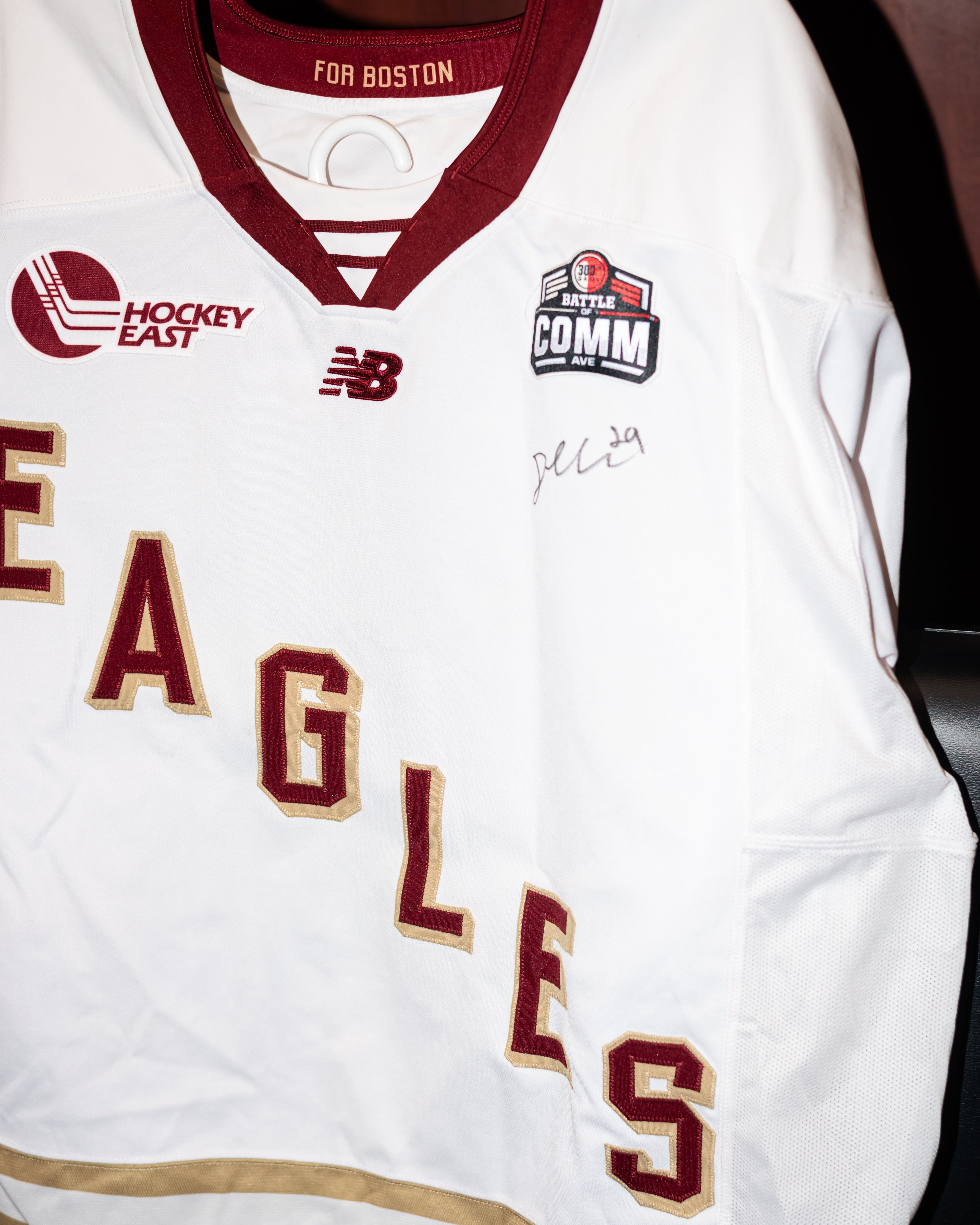Dean Letourneau Signed Game-Used Beanpot Jersey 