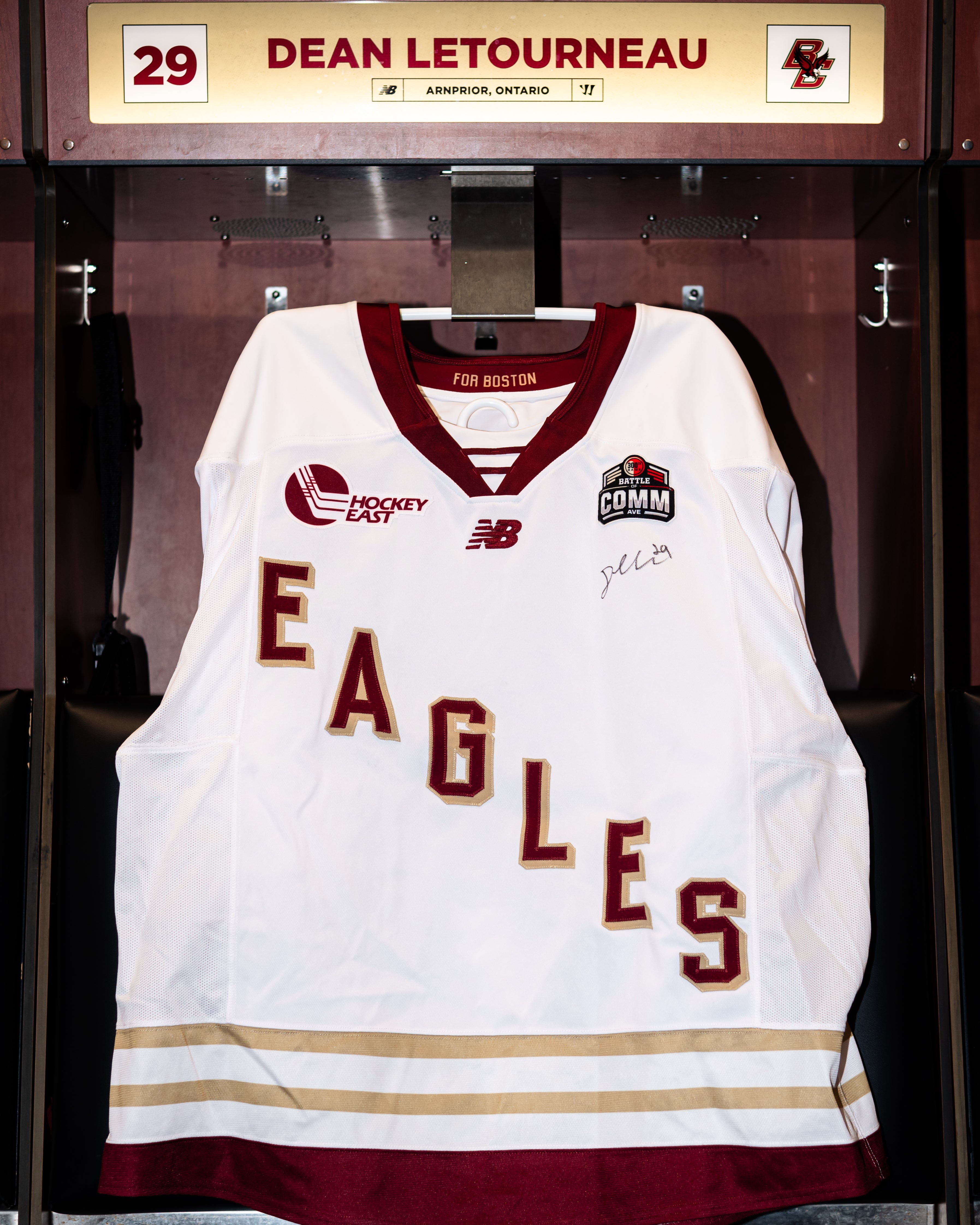 Dean Letourneau Signed Game-Used Beanpot Jersey 