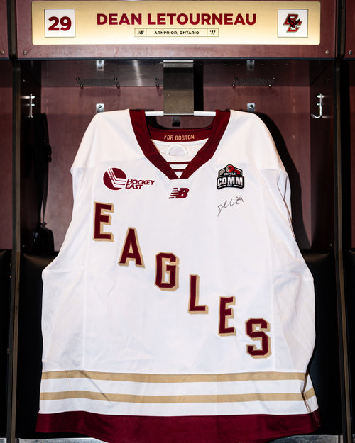 Dean Letourneau Signed Game-Used Beanpot Jersey 