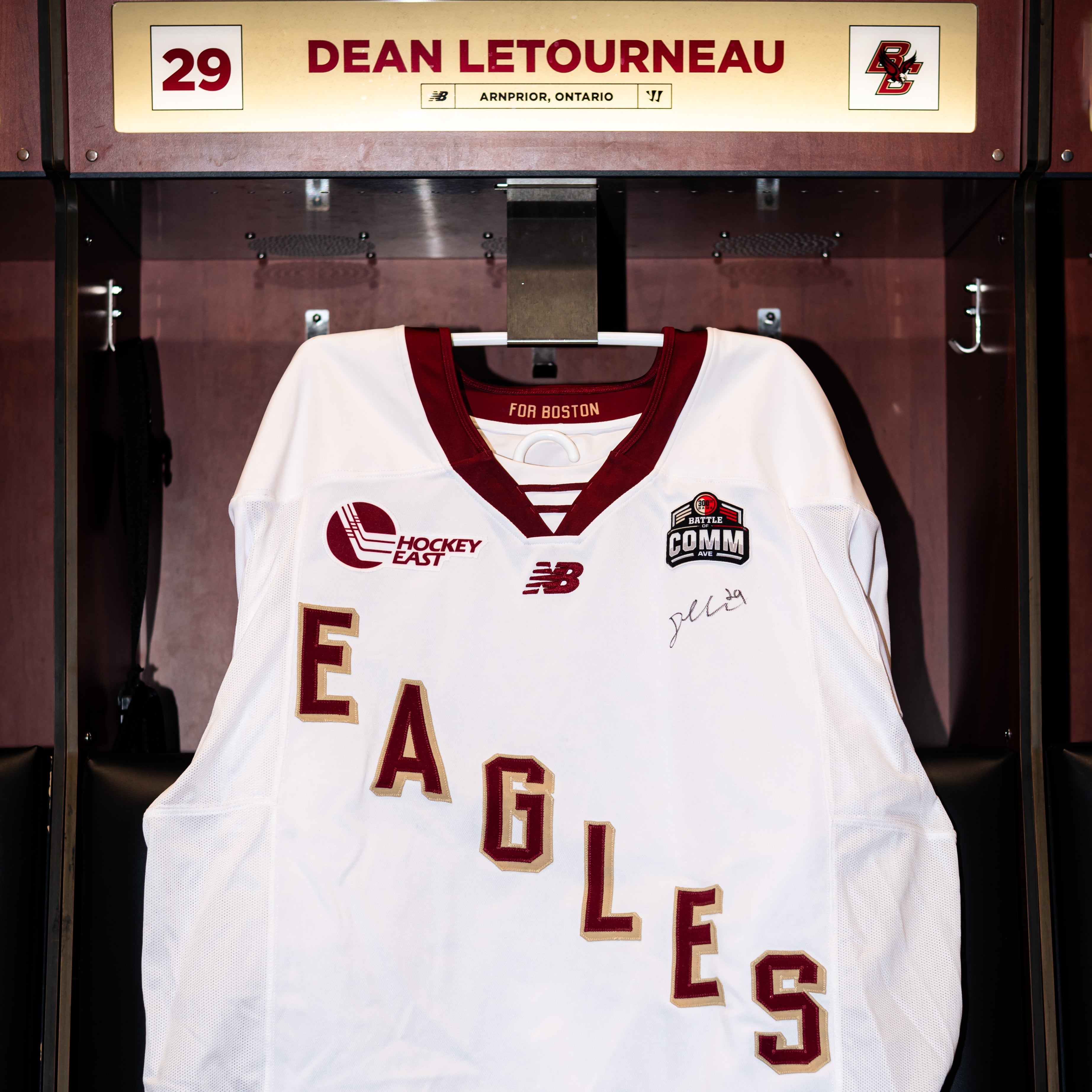 Dean Letourneau Signed Game-Used Beanpot Jersey 