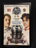 Beanpot Framed Scoresheet signed by  Hagens, Cloutier and Letourneau
